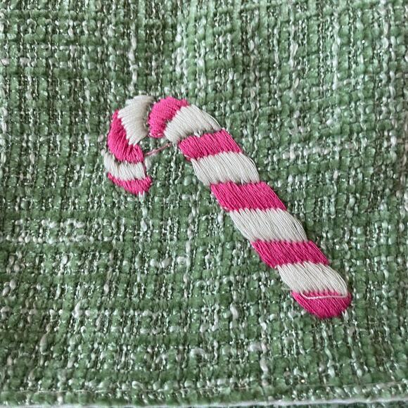 Lillian August Holiday Quilted Placemats 13x19 Set of 4 Gingerbread Candy Cane - Picture 2 of 15